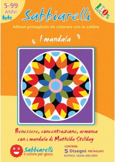 Sabbiarelli zandschilderen album mandala's 15x15 cm 5 stuks creatief speelgoed.