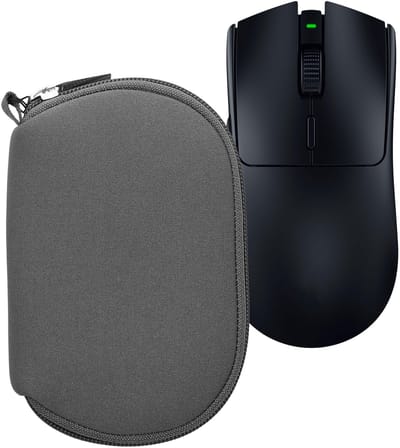kwmobile computermuis hoes geschikt voor Razer Viper V3 Pro hoesje - Muis beschermhoes met rits - Mouse case van neopreen in donkergrijs