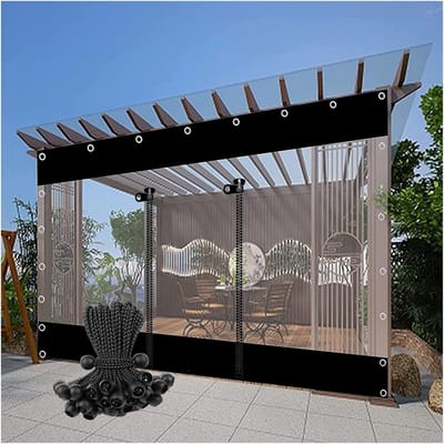 Transparant Waterdicht Zijpaneel met Ritssluiting voor Tuin en Pergola 0.5mm PVC