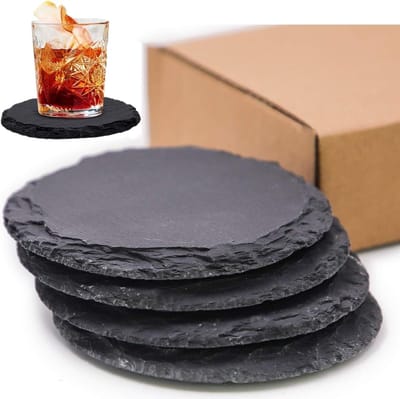Ronde aquarium slate voor schildpadden - Set van 2 - Ideaal voor terrarium en decoratie