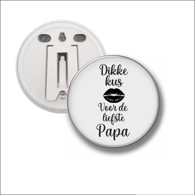 Button Met Clip 58 MM - Dikke Kus Voor De Liefste Papa