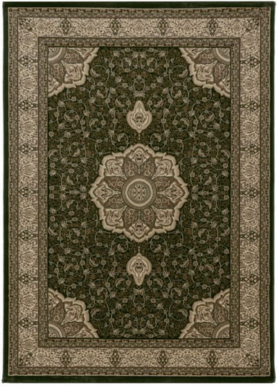 Kashmir – Klassiek Vloerkleed – Medallion – Groen/Beige – 300x400 cm