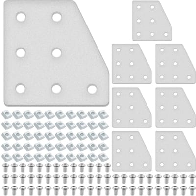 Allecto - 2040 L Hoek Beugel - Accessoires voor slotted profielen - Zilver - Hardware Connector - Geschikt voor wandmontage - Aluminium