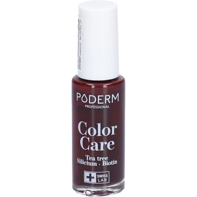 Nagellak - PODERM - Color Care Nr. 437 - ZWART ROOD - Antischimmel - Voedend - 8ml