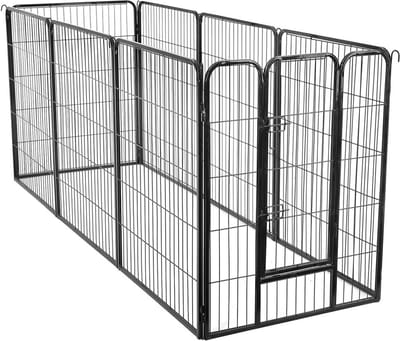 Dierenhek - Dierenhuis - Buitenverblijf dieren - puppy - honden - Buiten Bench - Honden Bench - Zwart