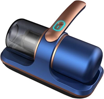 Veilige en efficiënte draadloze bedstofzuiger voor hygiënische slaapomgeving Mijtverwijderaar ABS Brede toepassing, Blauw goud