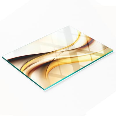 Decoratieve snijplank van gehard glas met abstract golvenpatroon, 80x52 cm