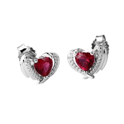 Juwelier Zwartevalk zilveren (gerhodineerd) hartjes oorbellen met zirkonia - 22.311