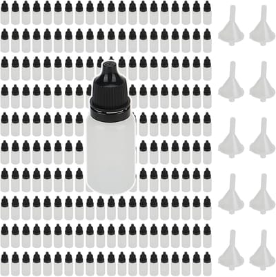 Allecto - Lege Dopperflessen - 10ml - Gebruiksvriendelijke druppelaar - Zwart - Geschikt voor verf en essence - Ideaal voor hobbyisten en kunstenaars