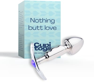 Cupitoys® Metalen buttplug - Zilver - Diamant paars - Anker - Spiraal - Sex toys voor vrouwen - Sex toys voor mannen - Buttplugs