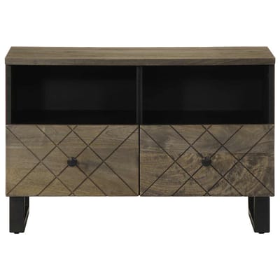 vidaXL - Tv-meubel - 70x33x46 - cm - massief - mangohout - zwart