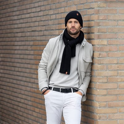 DTCH.FIT Herenriem Leer Levi - Riem Zwart - Jeans Broekriem - Riemmaat 95cm - Totale lengte 110cm