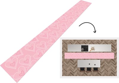 Keukenloper - Keukenmat - Hartjes - Patronen - Roze - 400x50 cm - Keuken vloerkleed