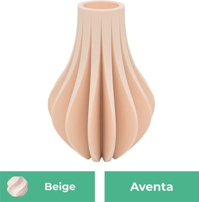 Aventa design vaas – Decoratieve vaas - Beige - 3d geprinte vaas – geschikt voor droogbloemen - 20CM