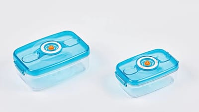 Duo NutriSealer Vakuumbehälter 2er-Set - Frischehaltung voor Lebensmiddelen met vacuümtechniek, magnetron- en vriezerbestendig, lekvrij met datuminstelling