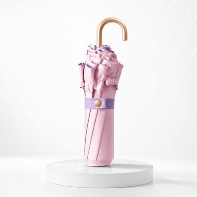 VHV - Parasol - Opvouwbare UV Parasol met Kanten Rand - Roze Zonparaplu voor Bruiloft, Wandeling en Regen