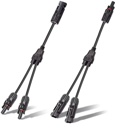 Zonnepaneel Y-Kabel - Parallelle Adapter Zonnekabel Splitter - Zonnepanelen Koppelen - Waterdichte IP67 Stekkers - 2.5-6mm² Kabel - Zwart