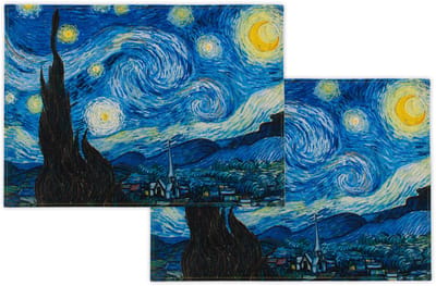Lanzfeld MuseumEditions - Katoenen Placemats - Set van 2 - Placemat - Kunst - Museum Kwaliteit - Vincent van Gogh - Sterrennacht