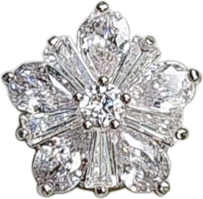Hoofddoek Magneet - Magnetische Mini Broche - Magneetbroche - Ster Bloem Kristal - Sjaal - Hijab - Abaya - 16x16mm - Zilverkleurig
