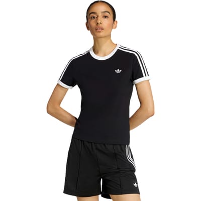 Adidas Slim T-shirts Dames - Zwart - Maat XS (30-32) - Katoen Jersey