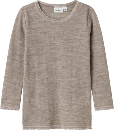 NAME IT - NMFWANG WOOL NEEDLE LS TOP SOLID NOOS - Meisjes - Lange mouwen shirts