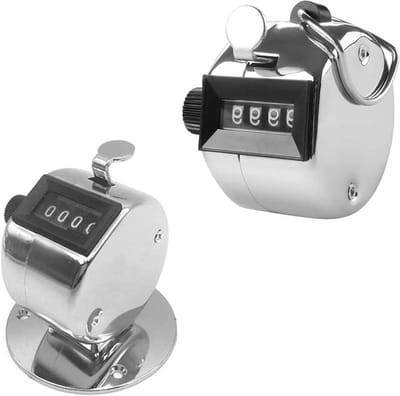 Hand Tally Teller - Mechanische Clicker - Aantal Tellen - Geen Batterijen Nodig - 4 Cijfers - Zilver