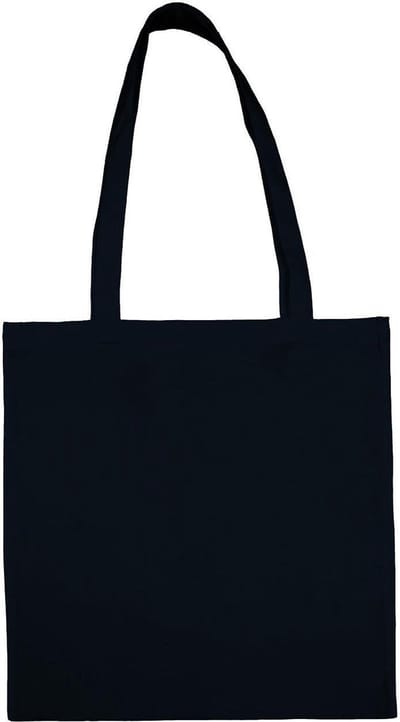 5 Katoenen tasjes zwart 38x42cm lange hengels