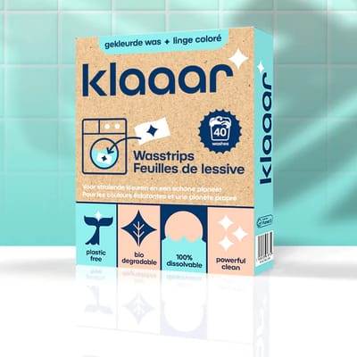 Klaaar Wasstrips Gekleurde Was – Wasmiddeldoekjes zonder Plastic - Laundry Strips 40 Strips