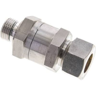18L (M26x1.5) & G1/2'' Regeling-Uit RVS Terugslagklep Knelfitting Buitendraad 1-160 bar ISO 8434-1