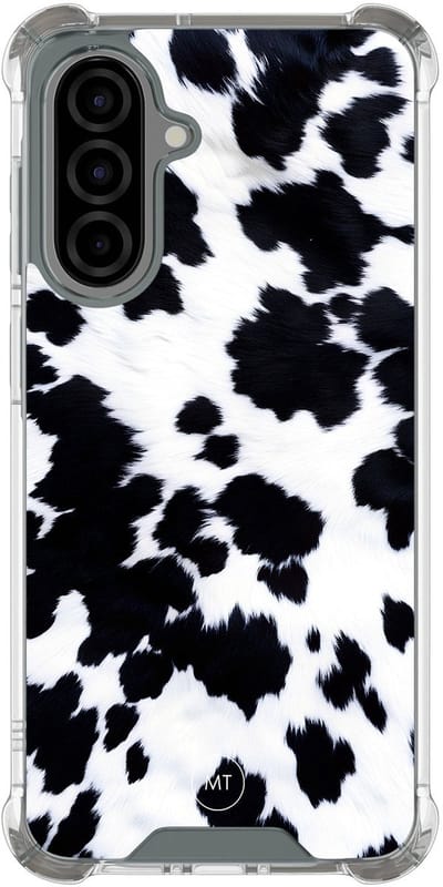 Hoesje (shockproof) geschikt voor Samsung Galaxy A36 - Koeienprint - Extra sterke case - TPU/polycarbonaat - Print - Zwart, Wit, Transparant
