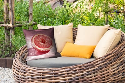 Tuinkussen - Grapefruit - Roze - Disco - Shiny - 40x40 cm - Weerbestendig