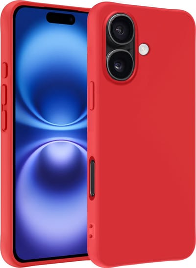 Hoesje - Geschikt voor Apple iPhone 16 - Sterk & Shockproof - Siliconen Case - Hoes Cover - Telefoonhoes - Rood