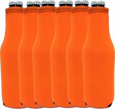 6 st. bierfleshouder- flessen koel houder - bierfleshoes - Oranje - Specialties by Eizook