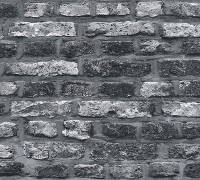 BAKSTENEN BEHANG | industrieel - Grijs Zwart - A.S. Création Elements 2