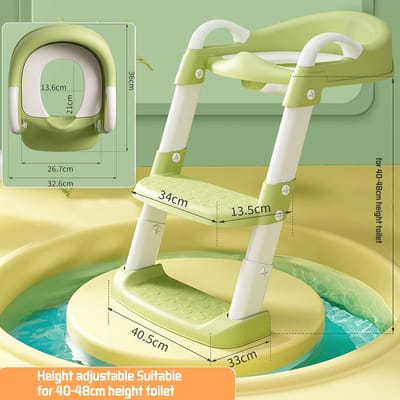 Kindertoiletverkleiner met trap, kindertoiletverkleiner, kindertoiletbril met zacht PU-kussen