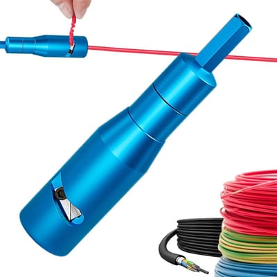 Draadstripper Ratel Krimper - Elektrisch Gereedschap - Klus Klussen - Robuuste Aluminium Constructie - 2.4x2.4x11 cm - Blauw