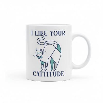 I Like Your Cattitude – Grappige Katten Quote Koffiemok 330 ml | Leuk Cadeau voor Kattenliefhebbers