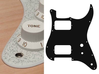 Boston ST-231-SSV pickguard, Stallion, HH, 2 pot holes, toggle switch, 2 ply, sparkling silver