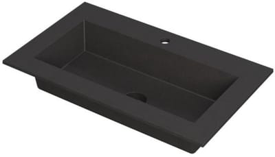 INK Kraft Wastafel Enkele Bak 1 Kraangat - 800x450x10 mm - Quartz Zwart