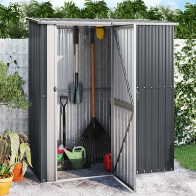 vidaXL - Tuinschuur - 180,5x97x209,5 - cm - gegalvaniseerd - staal - antraciet
