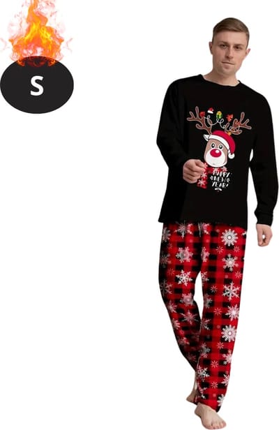 Bovista Kerst Pyjama - Heren - Kerstpyjama - Mannen - Slaapkleding Volwassenen - Set - Broek - Shirt - Christmas - Maat S