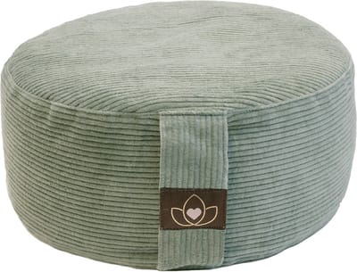 Meditatiekussen eco rib asgroen rond - Lotus | Yoga kussen