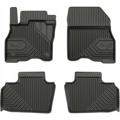 Frogum No.77 Luxe Rubberen Automatten Set - Geschikt voor NISSAN LEAF II ZE1 (Vanaf 2017) - 4-delig - Perfecte Pasvorm - Geurloos TPE - 4 cm Hoge Rand - Zwart