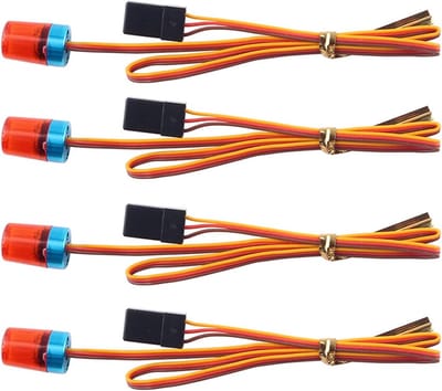 4 Stuks RC LED Knipperlichten Rood voor 1/14 Schaal RC Trucks en Graafmachines