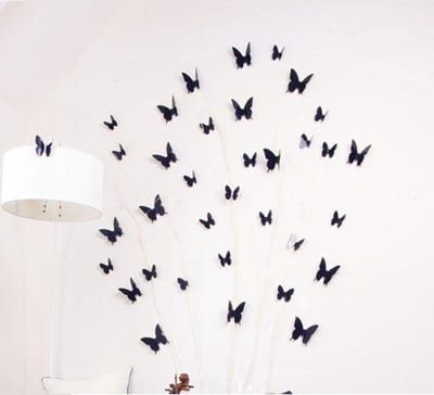 36 Stuks Combi Aanbieding Premium 3D Vlinders Muursticker / Muurdecoratie Voor Kinderkamer / Babykamer / Slaapkamer - Vlinder Sticker Zwart - DisQounts