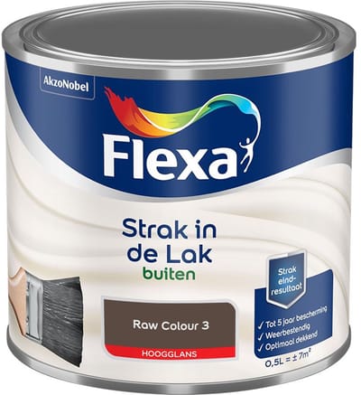 Flexa - Strak In De Lak Buitenlak Hoogglans - Raw Colour 3 - Mengverf - 500 Ml