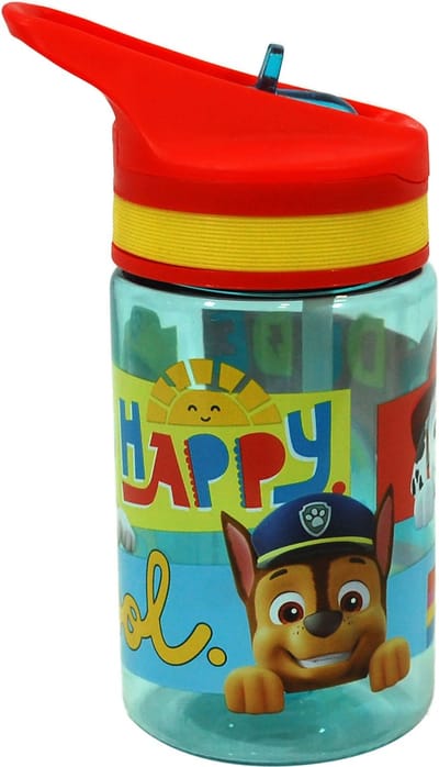 Paw Patrol drinkfles/drinkbeker/bidon met drinktuitje - rood - kunststof - 400 ml