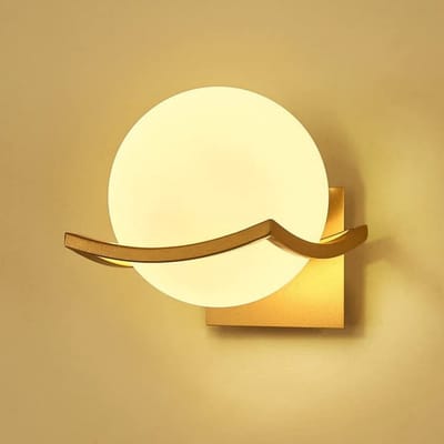 Wandkandelaar - Moderne wandkandelaar uit het midden van de eeuw - LED Creatief - Elegante wandkandelaar - Voor nachtkastje, woonkamer, slaapkamer, badkamer, spiegel, entree - Goud