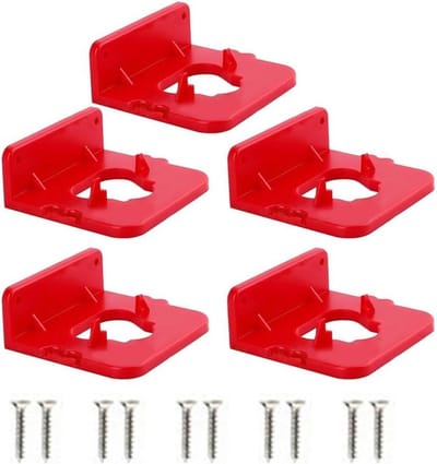 Accuhouder 12V Batterijen - Opbergrek Organizer - Werkplaats Inrichten - Ruimtebesparend Wandmodel - 5 Stuks - Zwart