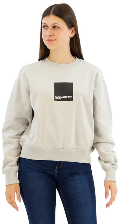 Karl Lagerfeld Jeans Reg Box Logo Sweatshirt Beige XS Vrouw
